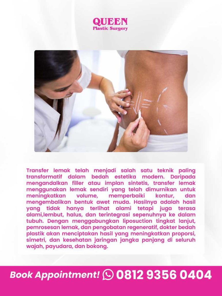Lemak tubuhmu ternyata 'emas cair' untuk awet muda! ✨ Simak cara Transfer Lemak mengubah penampilanmu bersama dr. Heri Noviana.