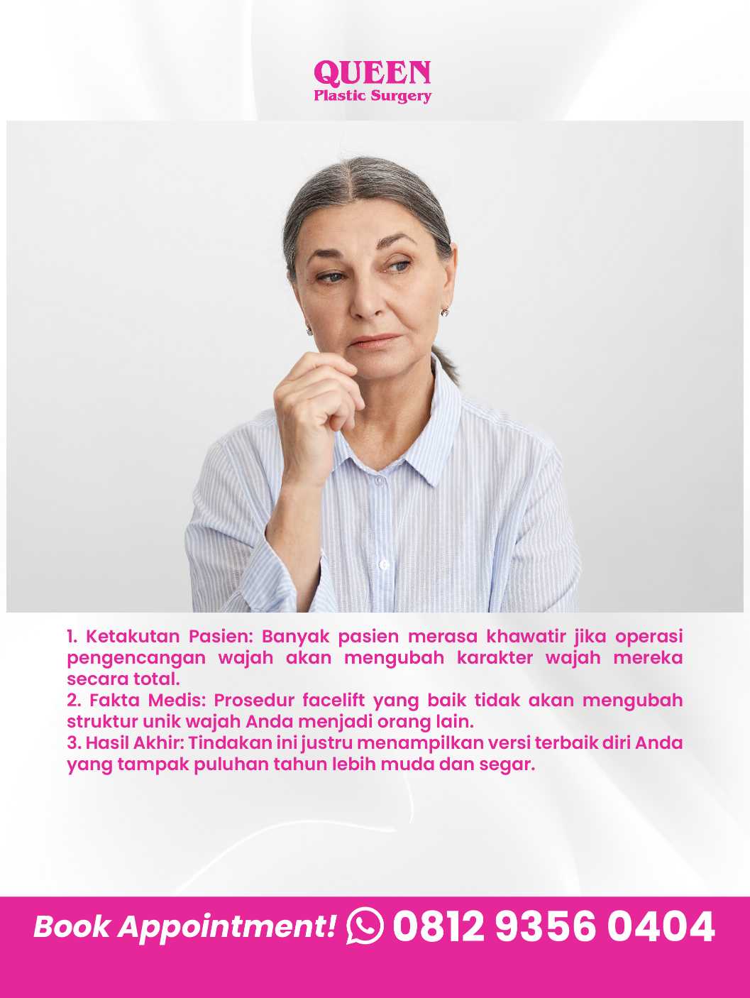 Bosan pakai krim anti-aging mahal tapi kulit pipi dan leher tetap menggelambir? 🛑 Ini solusi medis Facelift dari Dr. Heri Noviana.
