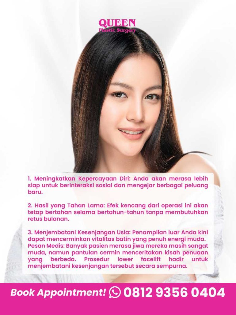 Pipi bagian bawah turun layaknya 'kantong' (jowls) yang bikin wajah tampak lelah? 😱 Temukan solusi medis permanen dari Dr. Heri Noviana di sini.